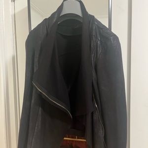 Zara Faux Leather Jacket with Zipper Waterfall Size XS